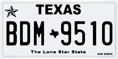 TX license plate BDM9510
