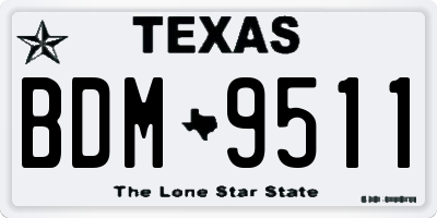 TX license plate BDM9511