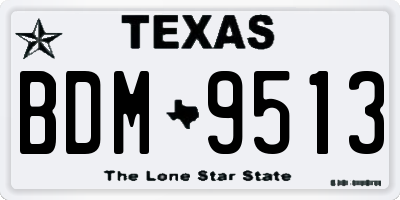 TX license plate BDM9513
