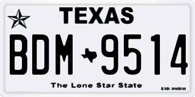TX license plate BDM9514