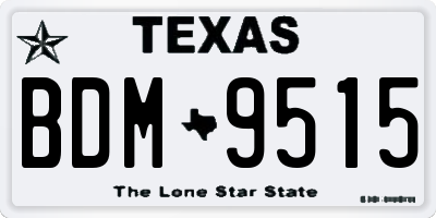 TX license plate BDM9515
