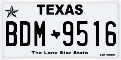 TX license plate BDM9516