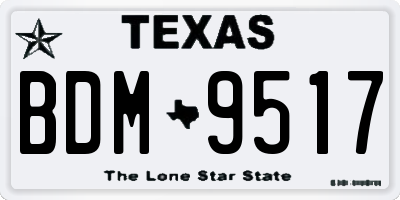 TX license plate BDM9517