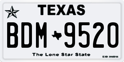 TX license plate BDM9520