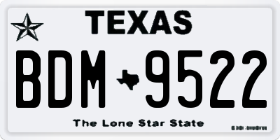 TX license plate BDM9522