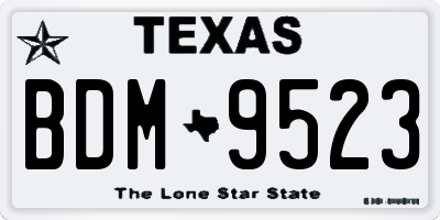 TX license plate BDM9523