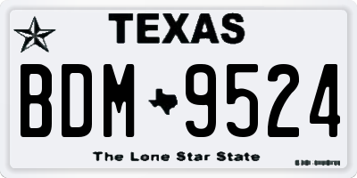 TX license plate BDM9524