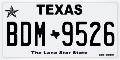 TX license plate BDM9526