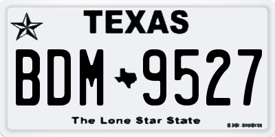 TX license plate BDM9527