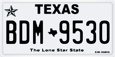 TX license plate BDM9530