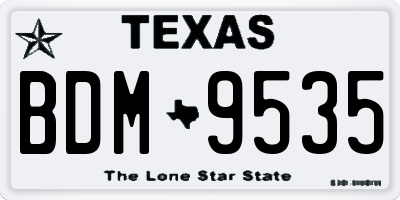 TX license plate BDM9535