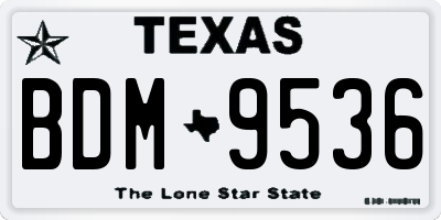 TX license plate BDM9536