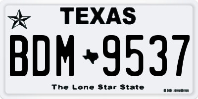 TX license plate BDM9537
