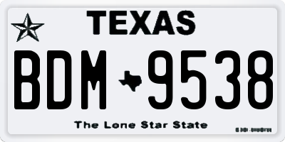 TX license plate BDM9538