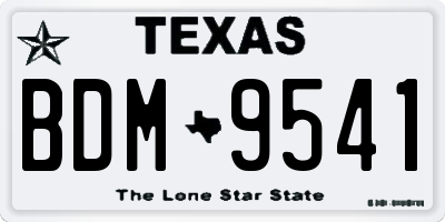 TX license plate BDM9541