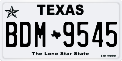 TX license plate BDM9545
