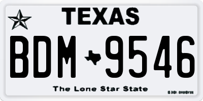 TX license plate BDM9546