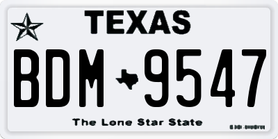 TX license plate BDM9547
