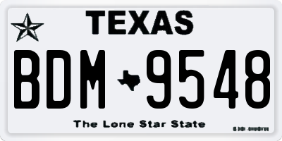 TX license plate BDM9548