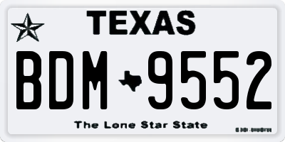 TX license plate BDM9552