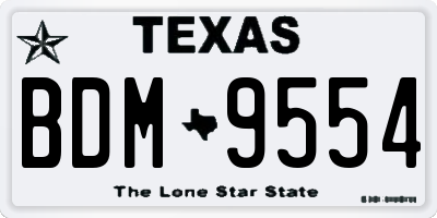 TX license plate BDM9554