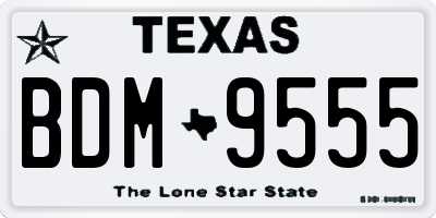 TX license plate BDM9555