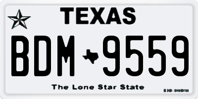 TX license plate BDM9559