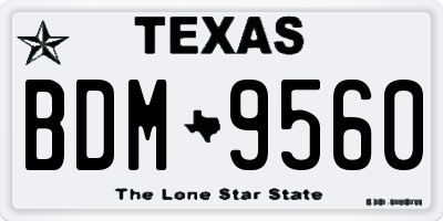 TX license plate BDM9560