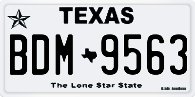 TX license plate BDM9563
