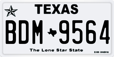 TX license plate BDM9564