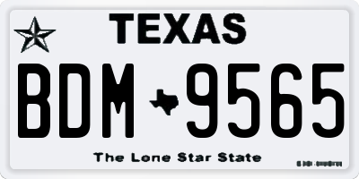 TX license plate BDM9565