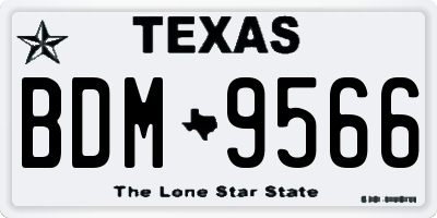 TX license plate BDM9566
