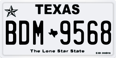 TX license plate BDM9568