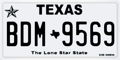 TX license plate BDM9569