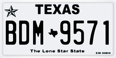 TX license plate BDM9571