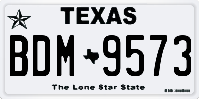 TX license plate BDM9573