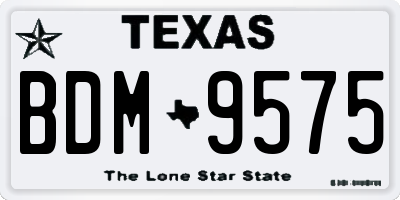 TX license plate BDM9575