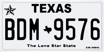 TX license plate BDM9576