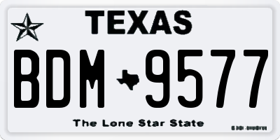 TX license plate BDM9577