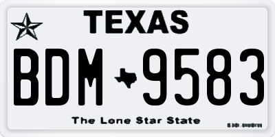 TX license plate BDM9583
