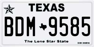 TX license plate BDM9585
