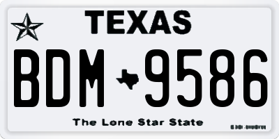 TX license plate BDM9586