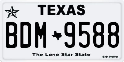 TX license plate BDM9588