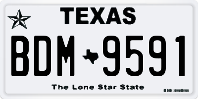 TX license plate BDM9591