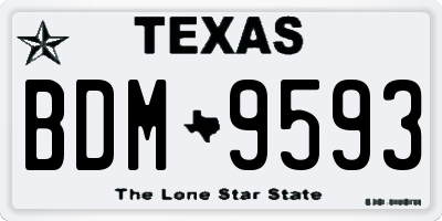 TX license plate BDM9593