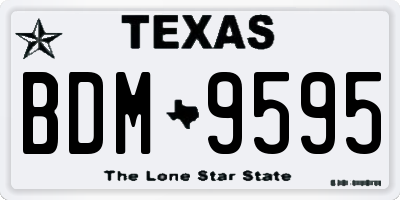 TX license plate BDM9595
