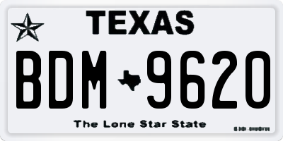 TX license plate BDM9620