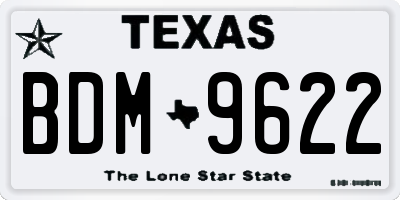 TX license plate BDM9622