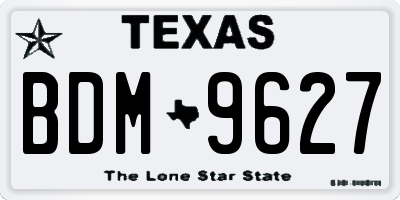 TX license plate BDM9627