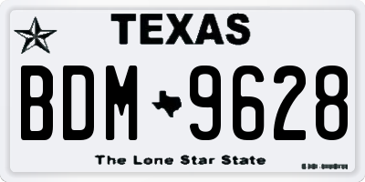 TX license plate BDM9628